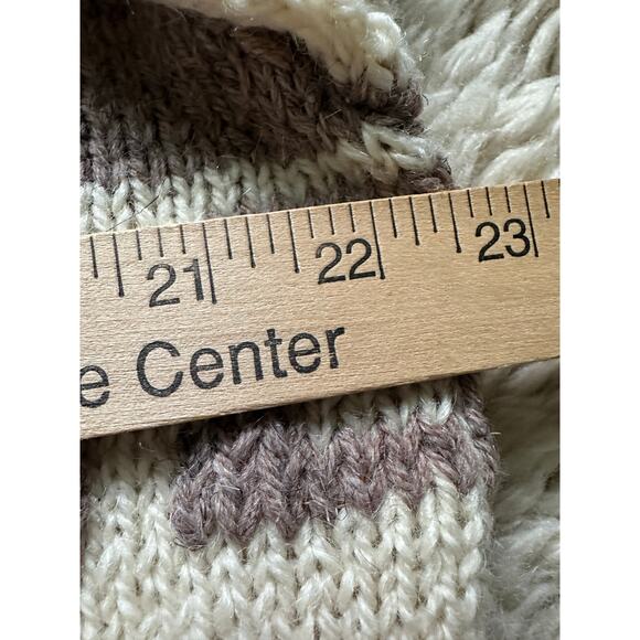 Vintage cowichan cardigan sweater wool Reindeer Tan/Cream/Brown natural undyed - Picture 9 of 9